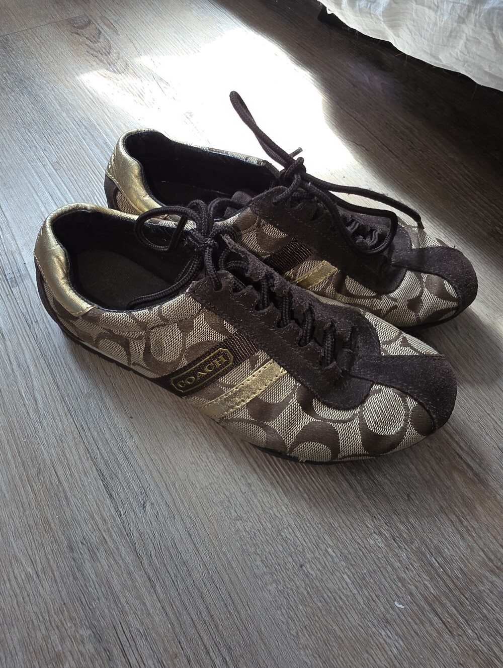 Coach Brown & Gold Signature Logo Women’s Sneakers